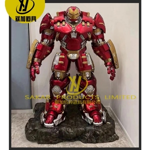 Venta caliente gran personaje de Anime al aire libre centros comerciales fibra de vidrio tamaño real <span class=keywords><strong>Iron</strong></span> <span class=keywords><strong>Man</strong></span> Mark 44 Hulk Buster estatua - Product Image 3