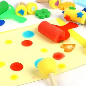 ชุดแปรงฟองน้ำสำหรับวาด<span class=keywords><strong>ภาพ</strong></span>กราฟฟิตี้สำหรับเด็กลาย<span class=keywords><strong>ดอกไม้</strong></span>ลูกกลิ้ง4ชิ้น/เซ็ตยิ้มแบบทำมือ - Product Image 2