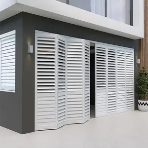 Durable window shutters wooden and pvc plantation sliding folding shutter doors plantation shutter bifold basswood