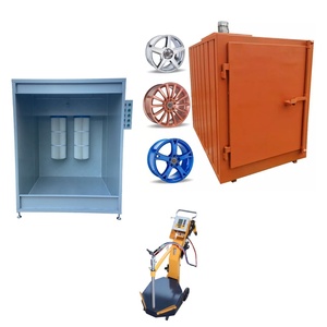 Système de revêtement électrostatique complet en poudre pour jantes de voiture Ensemble complet d'équipement de peinture comprenant une cabine de pulvérisation Four de polymérisation en <span class=keywords><strong>acier</strong></span> - Product Image 1