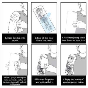 รอยสักแขนเท่<span class=keywords><strong>สัก</strong></span>ชั่วคราวลายฮาโลวีนสำหรับผู้ใหญ่รอย<span class=keywords><strong>สัก</strong></span>ขนาดใหญ่ที่ดูสมจริง - Product Image 6