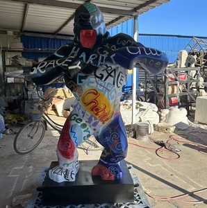 Statue de gorille <span class=keywords><strong>King</strong></span> <span class=keywords><strong>Kong</strong></span> en fibre de verre avec cœur pour la décoration de la maison, du bureau, de l'hôtel, du club - Product Image 6