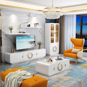 Soporte de <span class=keywords><strong>tv</strong></span> moderno de lujo de fábrica, mueble nórdico de madera, meuble de télé et console， color negro para sala de estar - Product Image 4