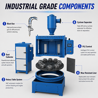 Machine de sablage rotative automatique à 12 pistolets avec moteur pour le débavurage et l'indexage des pièces moulées sous pression et des pièces de tourelle automatique