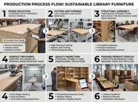 Meubles de bibliothèque scolaire, table de lecture pliable robuste de qualité industrielle ISO pour projet de bibliothèque scolaire