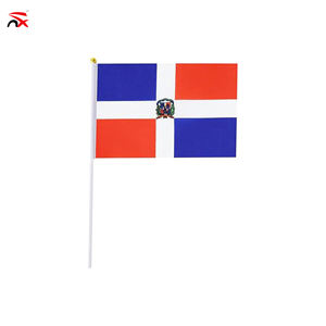 Drapeau à agiter à la main de la République Dominicaine, 14*21cm, avec mât en plastique, pour la célébration de la Fête Nationale - Vente en gros - Product Image 4