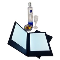 Porte-menu LED rechargeable et pliable pour boissons, 3 pages, différentes tailles, couverture en PU durable, pour hôtels et restaurants