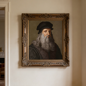 Dipinto a Olio di Alta Qualità Realizzato a Mano su Ceramica, Ritratto di <span class=keywords><strong>Leonardo</strong></span> <span class=keywords><strong>da</strong></span> <span class=keywords><strong>Vinci</strong></span>, <span class=keywords><strong>Arte</strong></span> Murale per Soggiorno e Arredamento Casa - Product Image 2