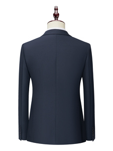 Traje de 3 piezas azul marino para hombre, chal de negocios de un solo pecho, <span class=keywords><strong>1</strong></span> botón, pantalón volador, novio, fiesta de oficina, trajes de boda para hombre 693A
