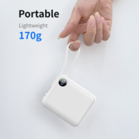 C1057 Promotion : Chargeur portable 10000 mAh avec 2 câbles intégrés, Power Bank avec écran LED, Vente en gros usine, Logo OEM