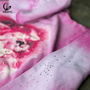 Sweat à capuche surdimensionné personnalisé en molleton épais, dégradé ombré, effet aérographe, strass, streetwear, OEM ODM, marque privée - Product Image 3