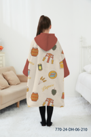 Usine personnalisée taille unique imprimé Noël surdimensionné portable géant à capuche couverture sweat adulte à capuche TV couverture