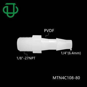 Pvdf Plastic 1/8-27npt Threaded External Straight Hose Connector For Rubber Flexible Connection 6.4 Mm Pipe Caliber - Product Image 3