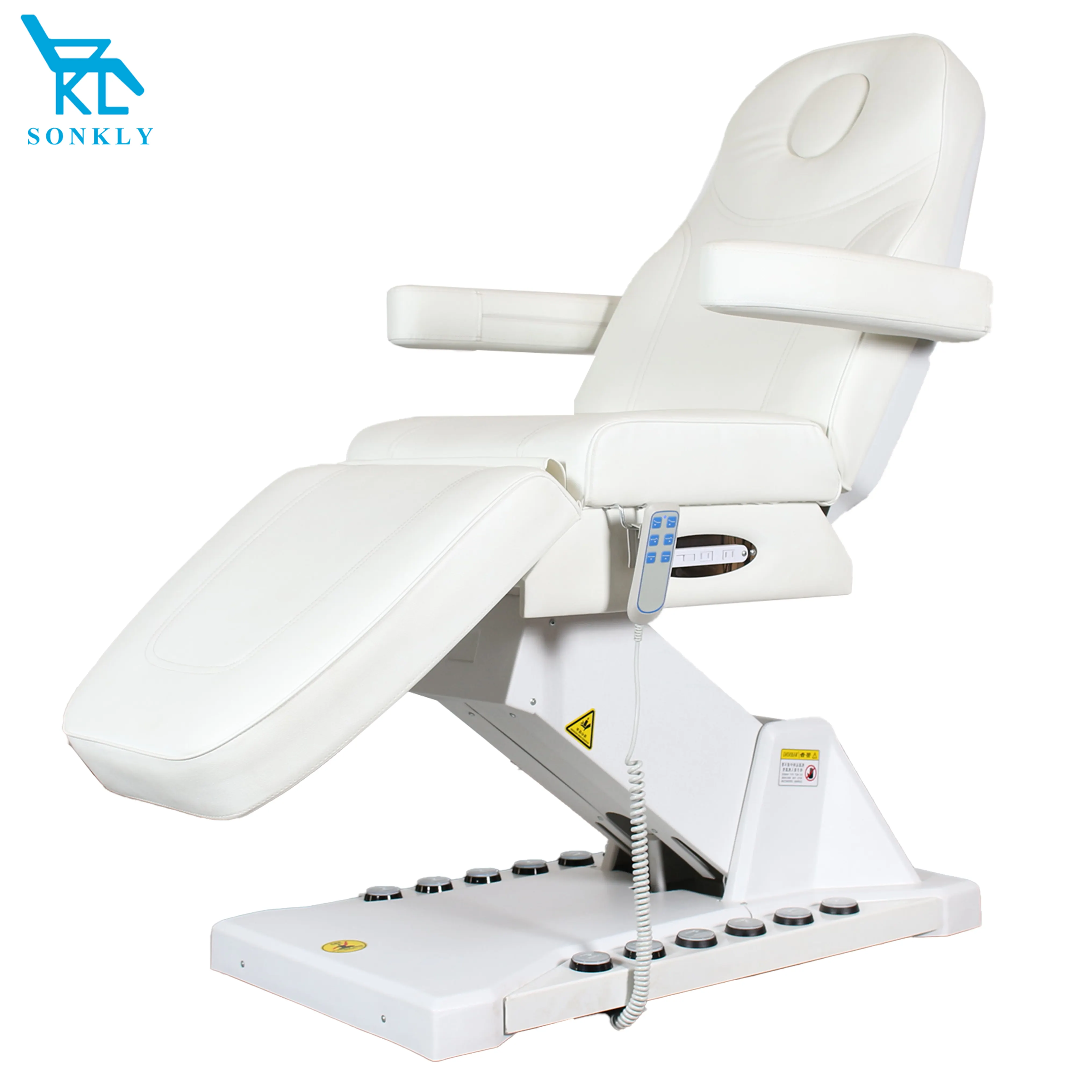 Lit de beauté électrique de luxe à 3 moteurs chaise de soins du visage lit de massage électrique lit de cils vente directe d'usine