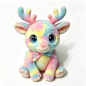 Customized Rainbow Reindeer Plush <b>Toy</b> Pastel Gradient <b>Stuffed</b> Animal 31cm-50cm <b>Soft</b> Fawn Doll for Kids Christmas Gift - Product Image 3