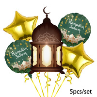Ballons en feuille de dessin animé en gros, décoration de l'Aïd, décoration de l'Aïd el-Fitr, Ramadan Moubarak, ballon à hélium, lanterne, lampe, lune, étoile, ballons en mylar pour fête