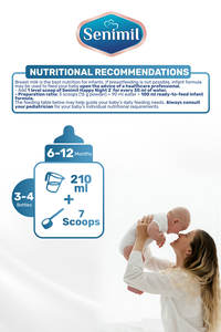 Senimil Happy Nights 2 Premium Follow-on Milk Powder 300g - Night <b>Time</b> Feeding Baby Formula for Infants 6-12 Months Stage 2 Tin - Product Image 4