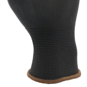 Gants de travail de jardin en <span class=keywords><strong>polyester</strong></span> noir MaxiTough les plus populaires avec revêtement en <span class=keywords><strong>PU</strong></span>, logo personnalisé, protection des mains, sécurité au travail, gants enduits - Product Image 4