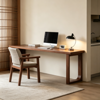 Bureau d'ordinateur moderne, durable, portable, en bois massif, long, pour la maison, le bureau, le salon, table double étroite murale, meubles Donna