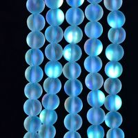 Mixed Color Frosted Glass Beads Round Loose Aura Crystal Beads for Jewelry Making DIY Bracelet Necklace Accessories