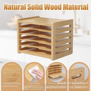 Solid Wood Kitchen <b>Storage</b> Rack Multi Layer <b>Baking</b> <b>Tray</b> Organizer Cabinet Organizer Durable Rectangle Standing Type - Product Image 4