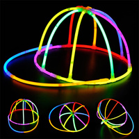 Offre Spéciale lueur dans le noir chapeau piste de danse fête lueur chapeau bâton néon lumière bâtons décoration pour les fêtes faveurs lueur