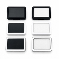 Boîte à Gemmes Personnalisée en Plastique Transparent avec Fenêtre, Étui de Présentation pour Diamants, Rubis, Émeraudes, Cadre Noir, Blanc, Argent, Support de Rangement pour Bijoux