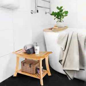 बांस लकड़ी बाथरूम में शावर कुर्सी सीट कमरे में रहने वाले दालान बेंच स्नान मल कुर्सी