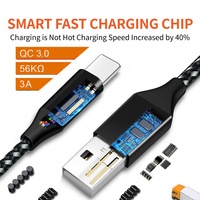 Câble de données USB A vers Type C en alliage d'aluminium et nylon tressé pour PS5, cordon d'extension USB à charge rapide, 1-3 mètres, charge flash