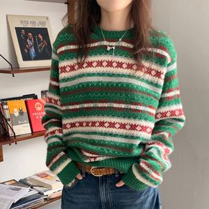 เสื้อสเวตเตอร์ไหมพรมคอโอ แขนยาว สำหรับผู้หญิง แบรนด์ IStapromo รุ่นวินเทอร์ ผลิตจากผ้าโพลีเอสเตอร์/คอตตอน ระบายอากาศได้ดี สีแดง สไตล์คริสต์มาส เหมาะสำหรับใส่ลำลอง - Product Image 1