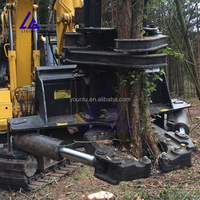 Excavatrice utilisée coupe-arbre avec grappin, cisaillement d'arbre à deux fonctions et outils de l'industrie forestière pour PC200 PC210 PC220