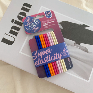 Lot de 10 élastiques à <span class=keywords><strong>cheveux</strong></span> multicolores simples et très extensibles pour femmes et filles, style doux pour la décoration des <span class=keywords><strong>cheveux</strong></span> - Product Image 4