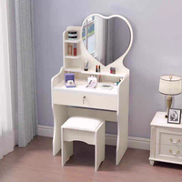 Dareko Meubles de chambre à coucher modernes en gros, coiffeuse avec miroir et tiroirs, chaise, 3 couleurs, coiffeuse blanche pour enfants