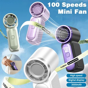 Portable <b>Handheld</b> <b>Fan</b> Personal Pocket <b>Fan</b> 100 Speed Wind Digital Display Cooling Device for Girls Women Boys Concert Outdoor - Product Image 2