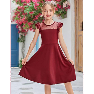 Vestido Corto de Malla con Empalmes de Color Sólido para Niñas 2026, Vestido Casual para Uso Diario, Vestido de Fiesta, Estilo Princesa Elegante - Product Image 2
