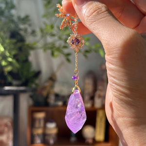 Gran oferta, amatista Natural, cadena libre, Fobs, Péndulo de brujería, adivinación, reloj de Reiki, receptor de Sol para bolsa de regalo DIY - Product Image 1