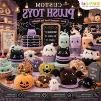 Ensemble de peluches personnalisées pour Halloween, poupées en peluche fantôme, citrouille, chauve-souris, araignée, gâteau, cupcake