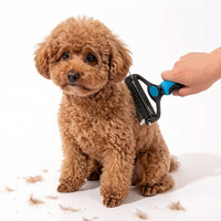 Brosse de toilettage pour chien Histotree RQ-Q26008 de luxe, double face, en acier inoxydable, écologique, avec logo personnalisé