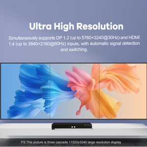 Video Wall Todo en Uno con Super Resolución Pixel-to-Pixel 1x3/3x2/3x3 4K UHD / Entrada DP, Audio Estéreo, Salida Ajustable de 60Hz - Product Image 3