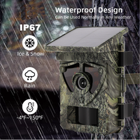 Nouvelle Caméra de Surveillance Intégrée Solaire 4K 60MP avec Connexion Vidéo et Contrôle via Application WiFi, Caméra de Chasse et de Surveillance IP67 pour le Camping et la Chasse Sauvage
