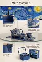 Kit de voyage tout-en-un pour café, pour les voyageurs d'affaires, avec pot en porcelaine, tasses, boîte hermétique, plateau gain de place, sac de transport
