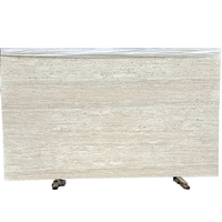 Meuble d'appoint en bois de travertin blanc naturel Dougbuild, panneau mural en bois, baignoire en pierre, solution de projet de conception graphique pour réception