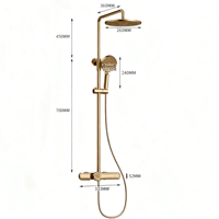 Ensemble de robinet de salle de bain moderne de luxe en or rose Ensemble combiné de robinets pour la maison Villa Hôtel Bain Mélangeur de pluie Système de douche thermostatique