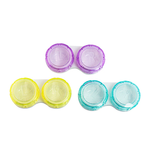 Estuche Portátil para Lentes de Contacto de Plástico Duro, con Diseño Irregular, para Almacenamiento y Limpieza - Product Image 1