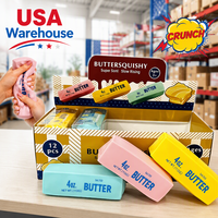 Prévente entrepôt USA : Jouet sensoriel anti-stress Crunch Sound, petit format 4oz, en forme de beurre et de fromage, amusant