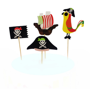 Adornos <span class=keywords><strong>de</strong></span> pirata para pasteles y magdalenas, palitos <span class=keywords><strong>de</strong></span> comida para temática <span class=keywords><strong>de</strong></span> pirata, cumpleaños, baby shower, fiesta, skeleton flat h at bird, 24 Uds. - Product Image 3