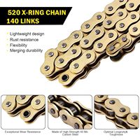 Nouvelle chaîne de moto silencieuse SFR 520 X-ring dorée, kit de 104 maillons, haute fréquence, trempée, de remplacement pour Ninja 250 / 300 GSX250R