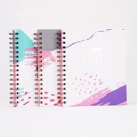 Carnet personnalisé à spirale avec reliure métallique, journal, agenda, papeterie, carnet en lin avec anneaux dorés