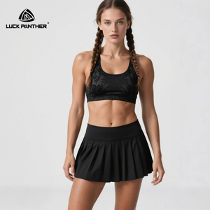 Luckpanther logotipo personalizado tenis faldas atléticas clásico de dos piezas transpirable Golf entrenamiento conjunto Fitness Yoga falda desgaste para mujeres - Product Image 1