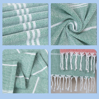 Serviette de plage style turc, tissée, rayée, surdimensionnée, à franges, vente en gros pour la plage, la piscine, les activités de plein air, les voyages et la natation